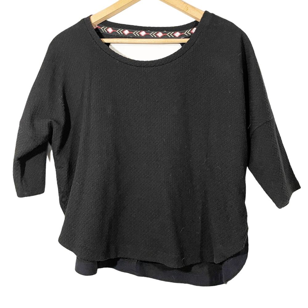 Philosophy Textured Cut Out Back Blouse Medium